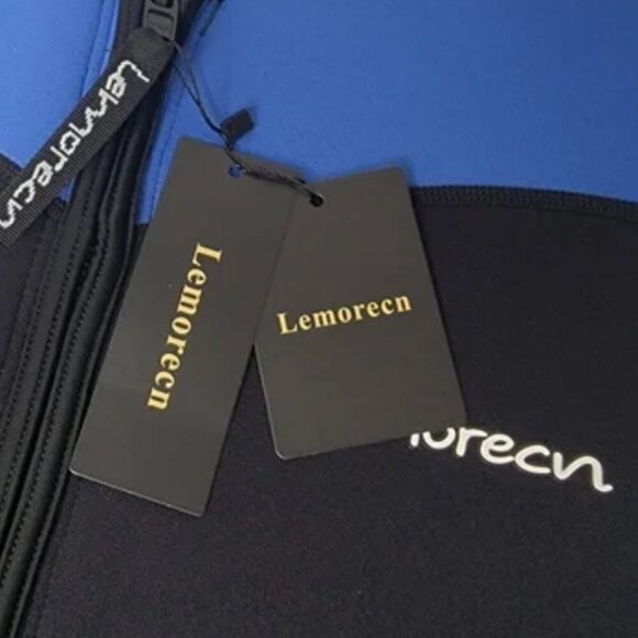Lemorecn Diving Vest Wetsuit Top Vest Neoprene 3mm Zipper Black Blue XXL - Picture 2 of 4